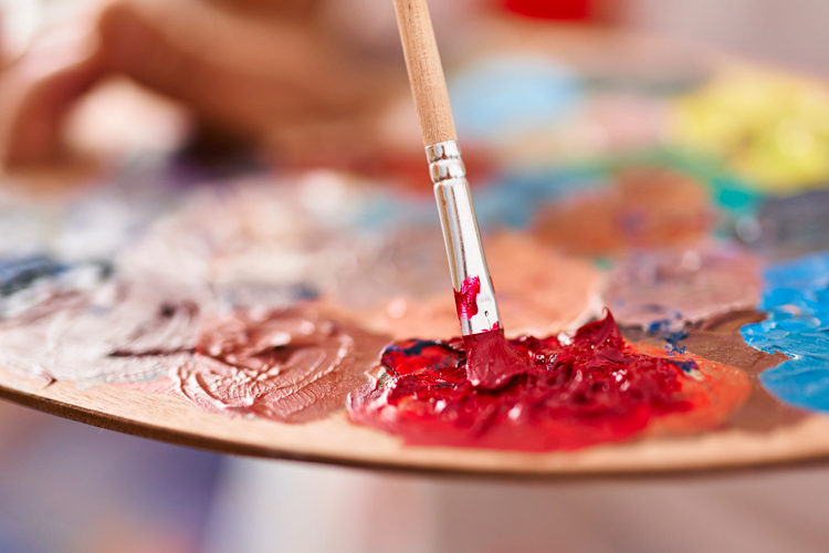 rhythms home care close up of paint palette and paintbrush rhythms home care close up of paint palette and paintbrush