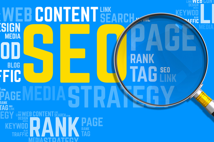 Word cloud with SEO highlighted