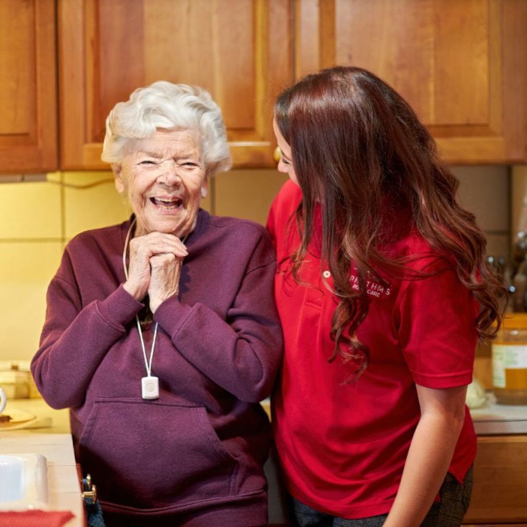 senior home care in kitchen