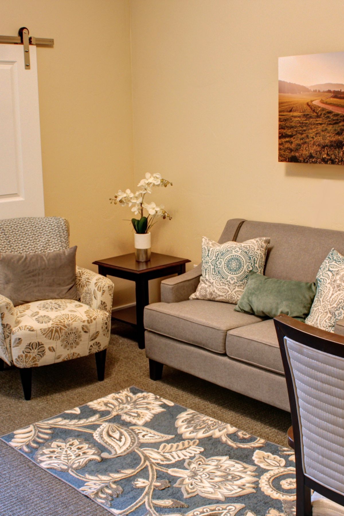 senior living apartment living room portrait