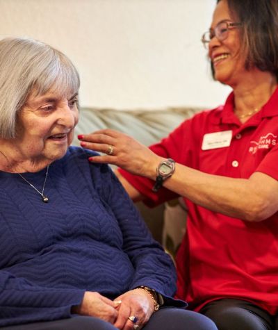 senior home care brushing hair