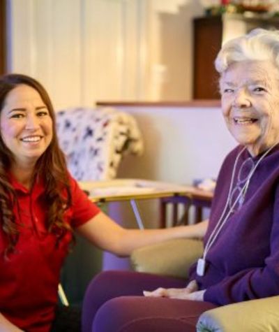 senior home care sitting in chair