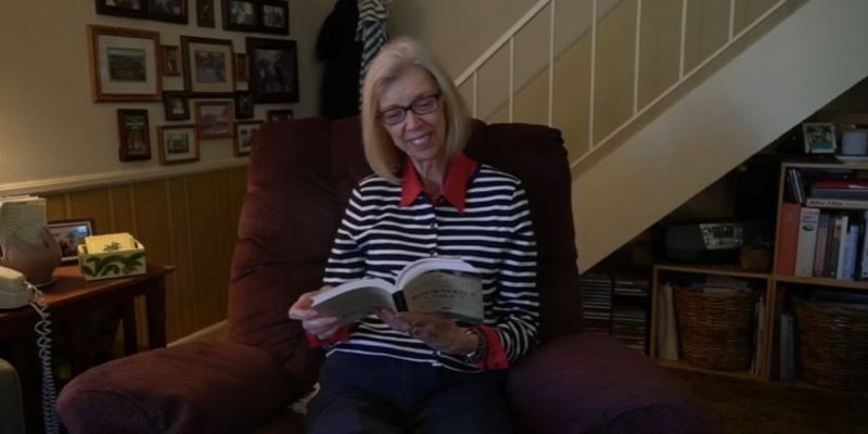 resident reading a book