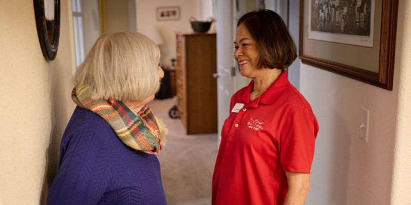 client and caregiver visiting